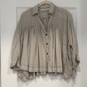 Free People Plaid Button-Down Shirt